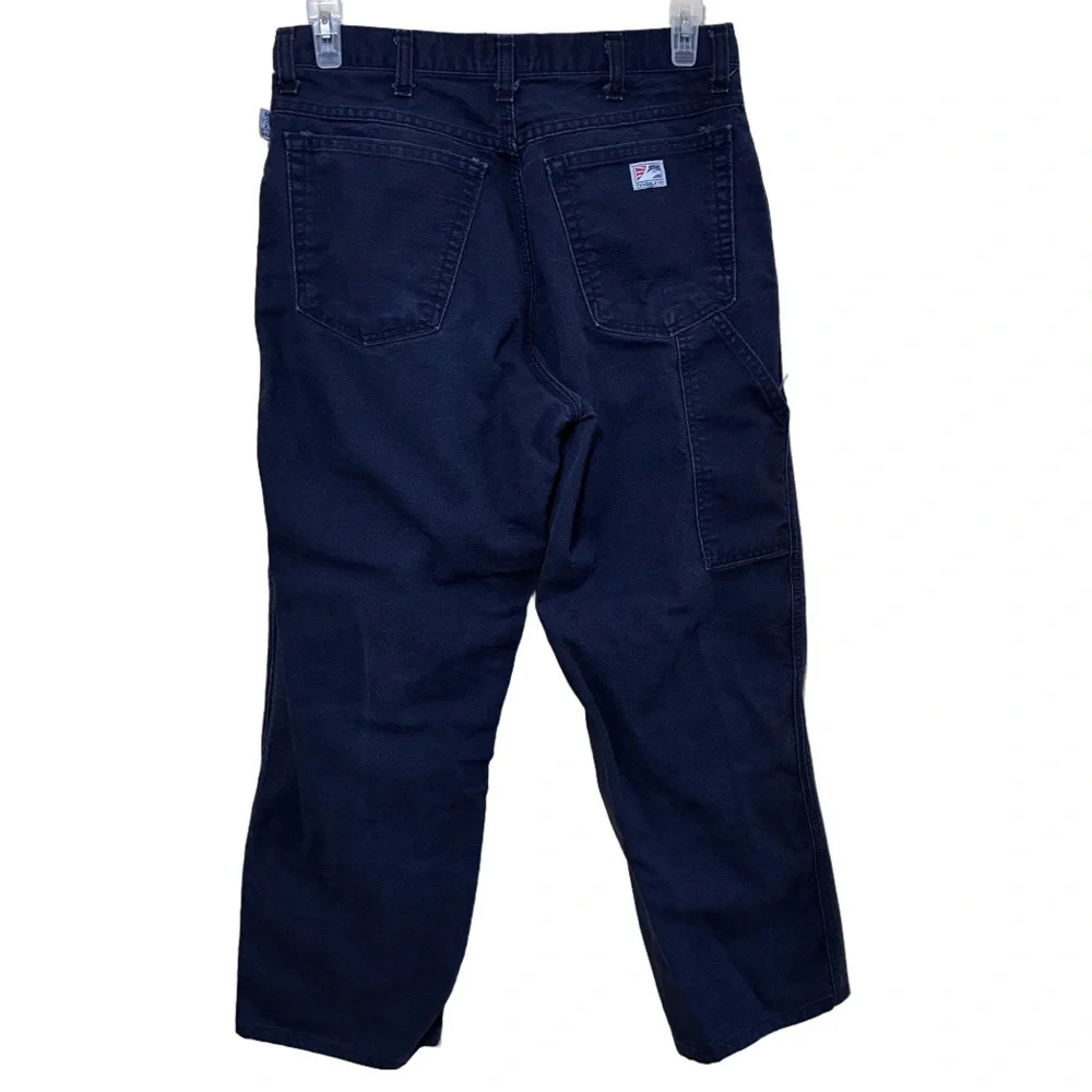 Tyndale FR Straight Leg Jeans Men’s 33X29 Blue Dark Wash Work Mid Rise